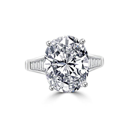 Beautiful Sterling Silver Oval Cut Cubic Zirconia Ring