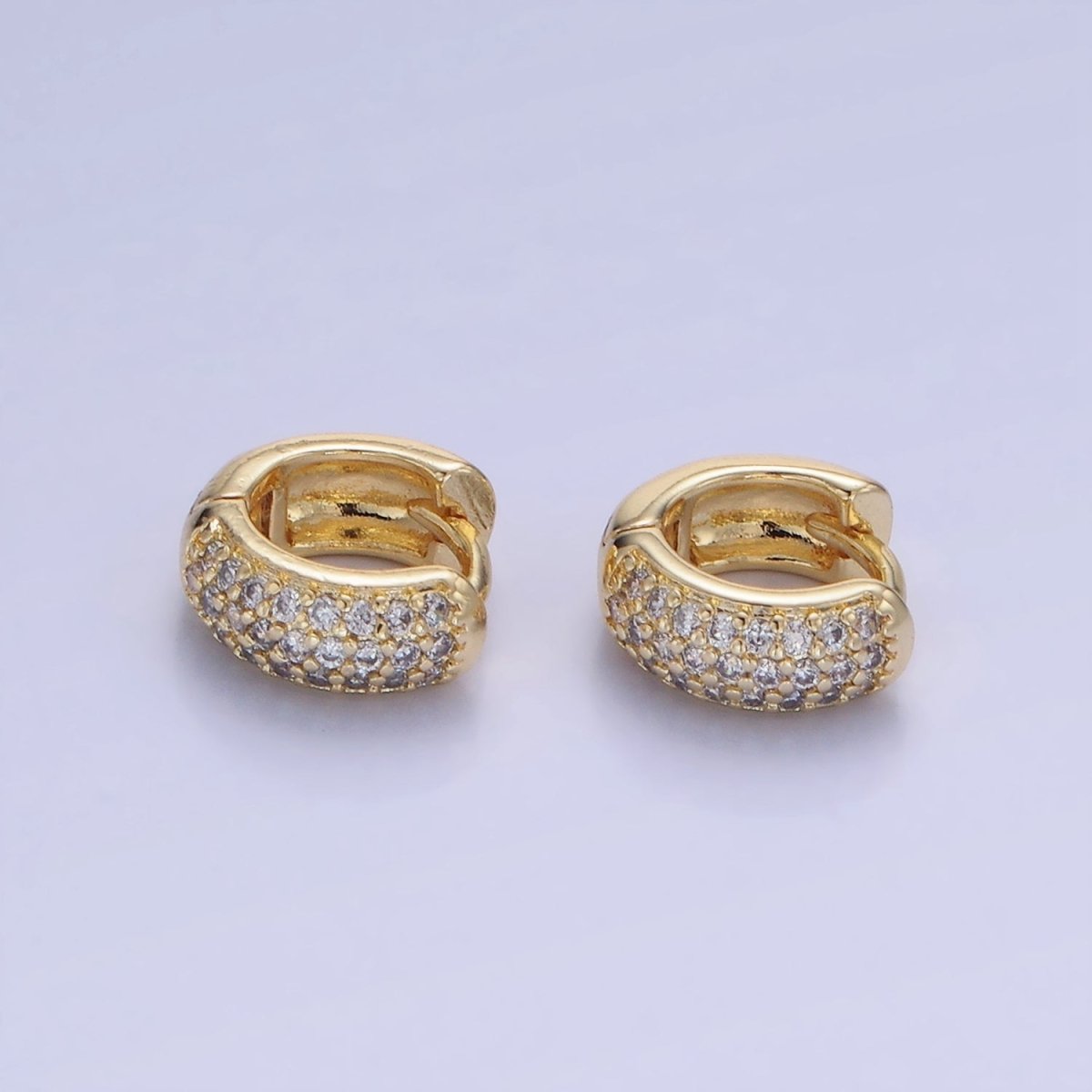 Everyday 14K Gold Filled 10mm Micro Paved CZ Cartilage Huggie Earrings