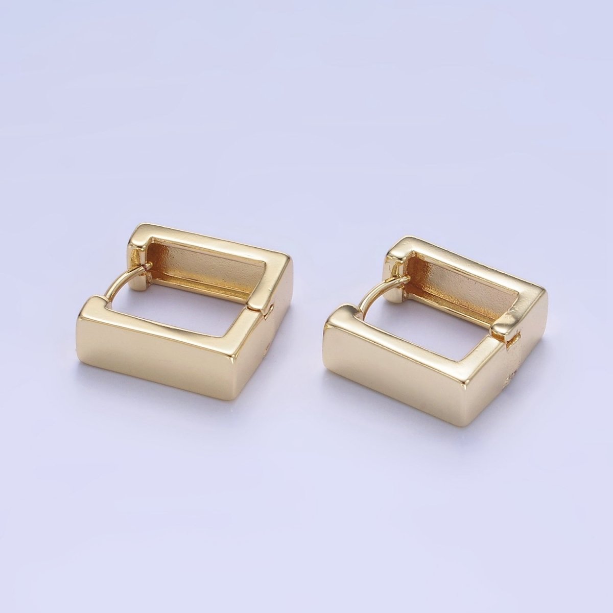 14K Gold Filled 14mm Minimalist Square Huggie Earrings