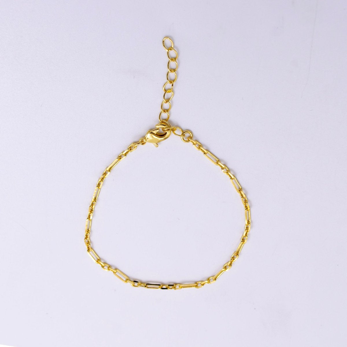 Minimalist 14K Gold Filled 2mm Paperclip Cable Link 6 Inch Bracelet