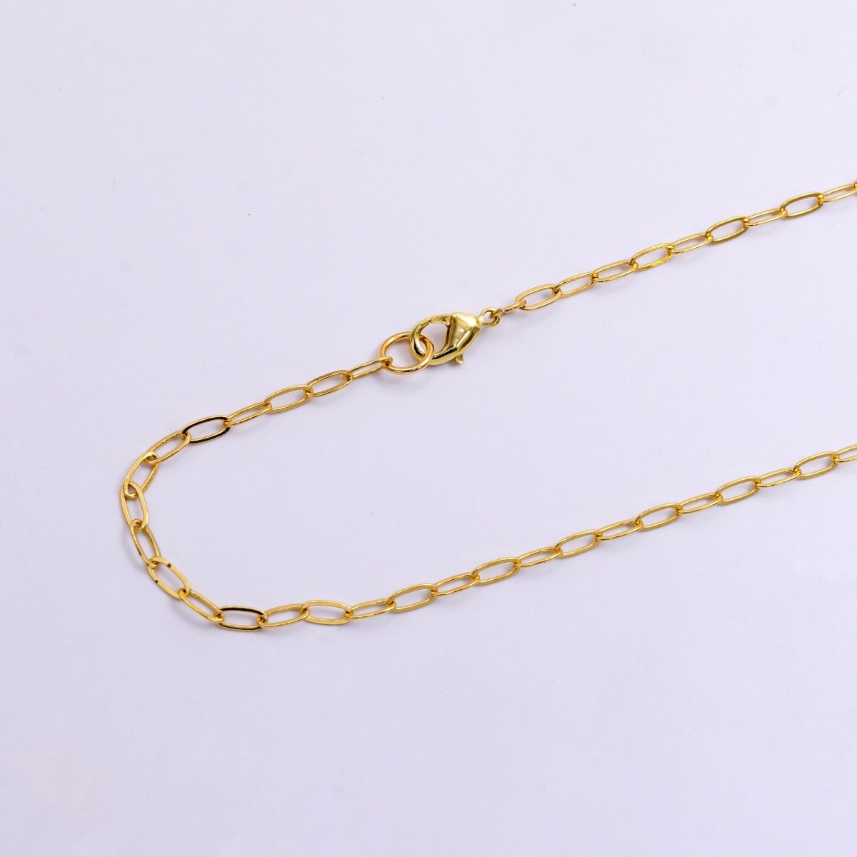 Dainty 14K Gold Filled 3mm Paperclip Chain 17.5 inch Necklace