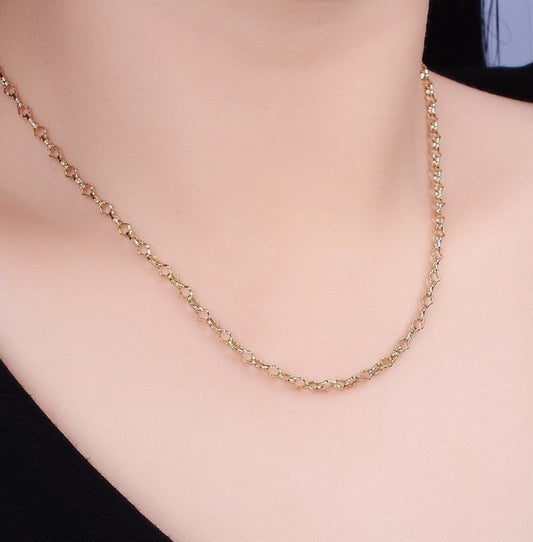 Unique Gold-Filled 3mm Quatrefoil 17 Inch Chain Necklace