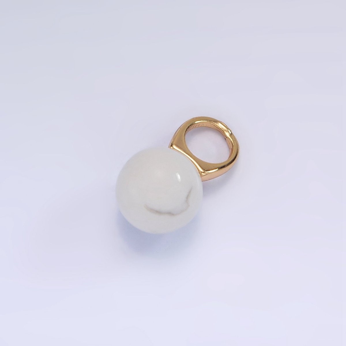 Gold Filled 8mm Round Sphere Ball Natural Gemstone Drop Pendant