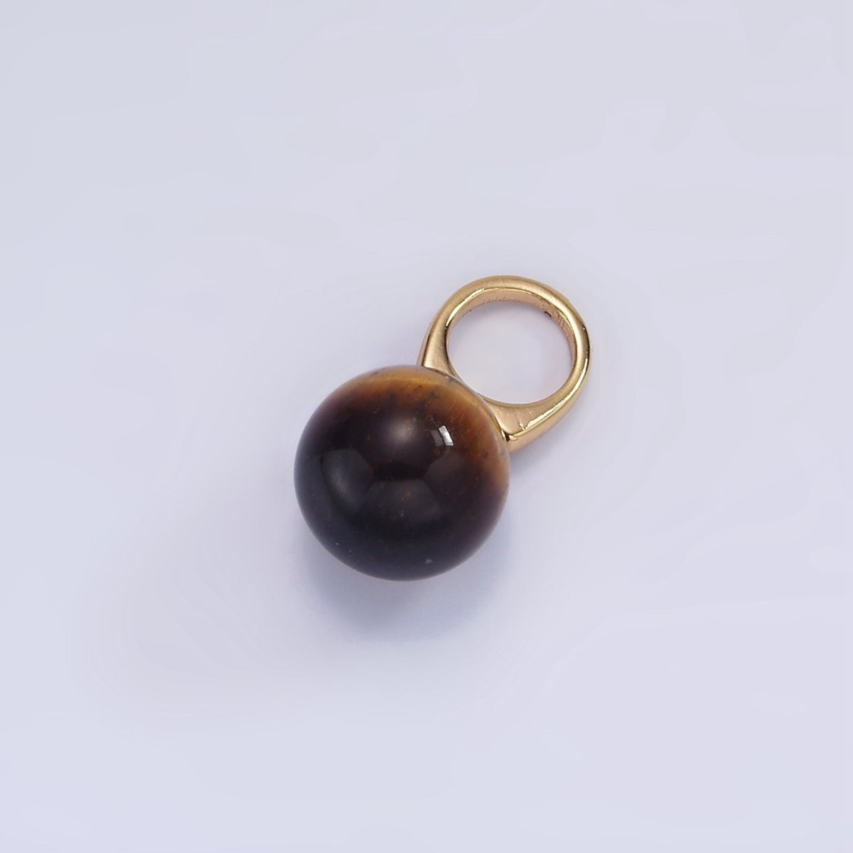 Gold Filled 8mm Round Sphere Ball Natural Gemstone Drop Pendant