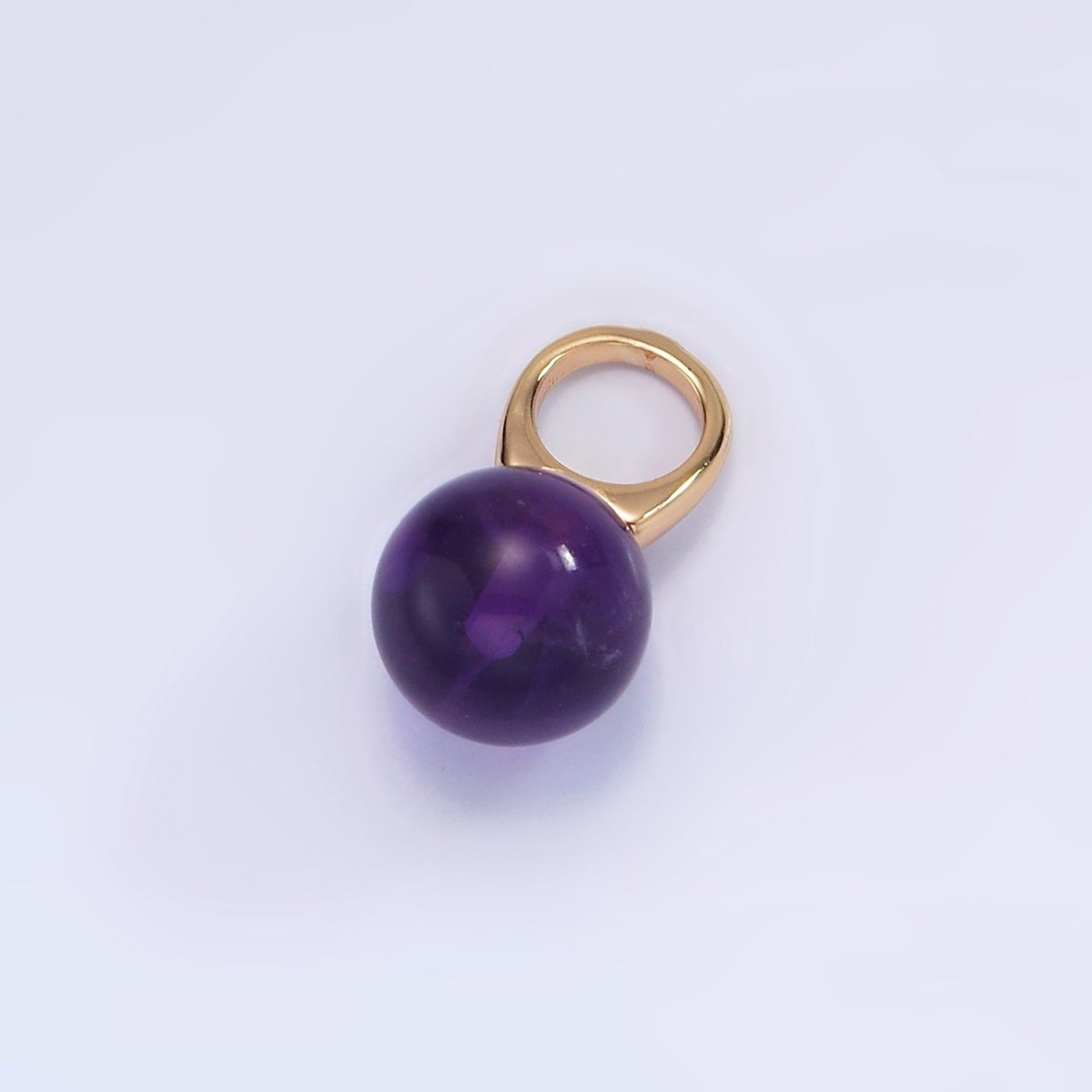 Gold Filled 8mm Round Sphere Ball Natural Gemstone Drop Pendant