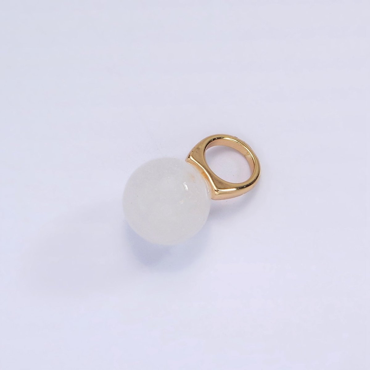 Gold Filled 8mm Round Sphere Ball Natural Gemstone Drop Pendant