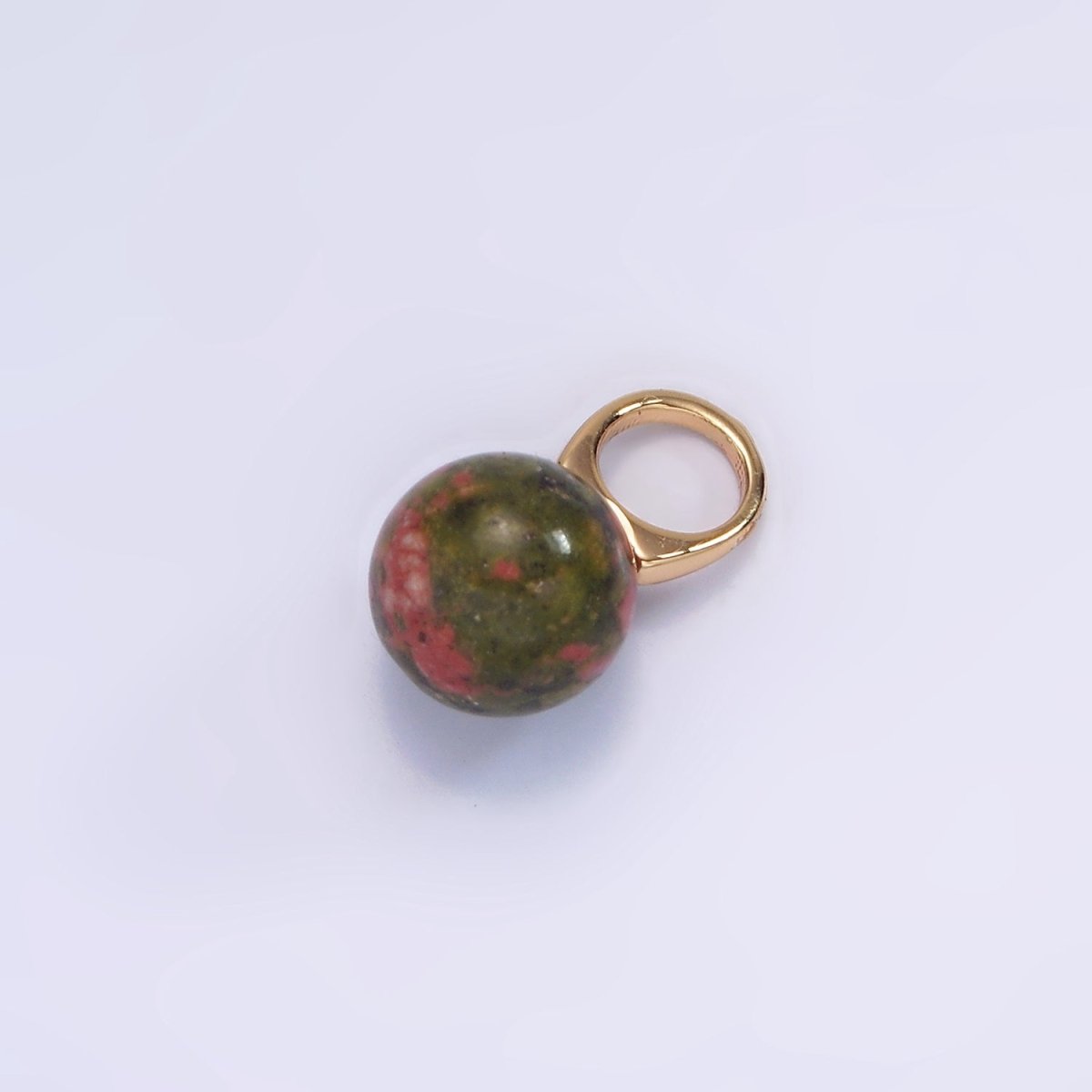 Gold Filled 8mm Round Sphere Ball Natural Gemstone Drop Pendant