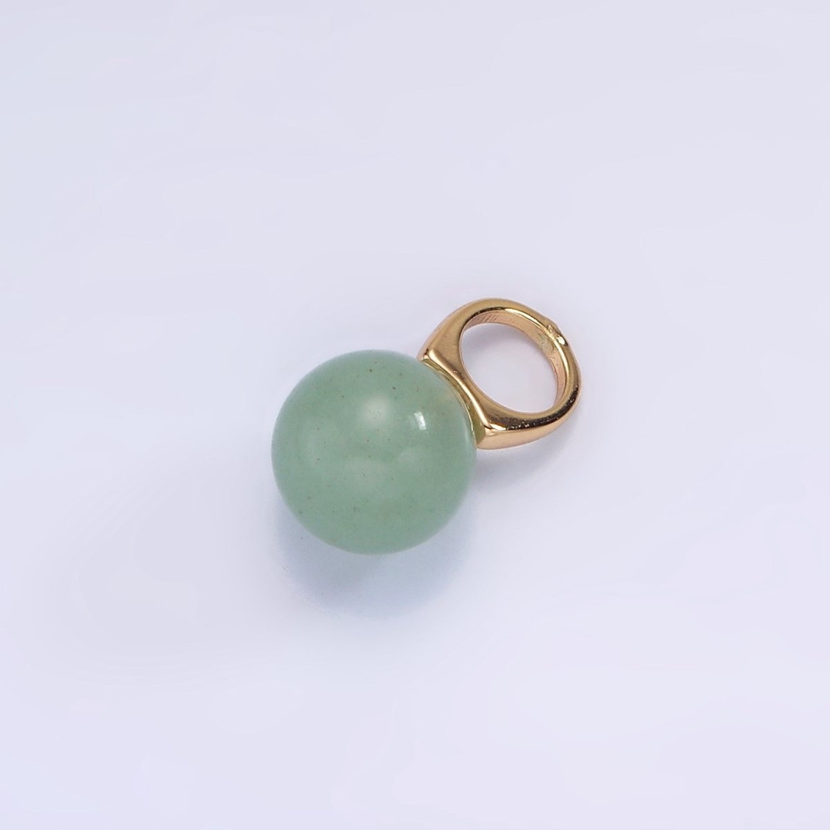 Gold Filled 8mm Round Sphere Ball Natural Gemstone Drop Pendant