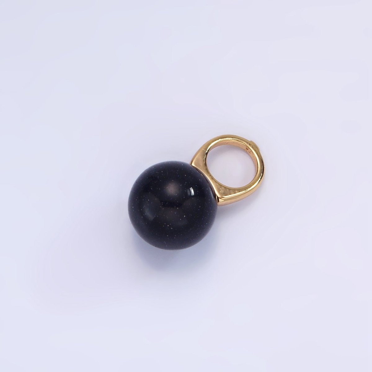 Gold Filled 8mm Round Sphere Ball Natural Gemstone Drop Pendant