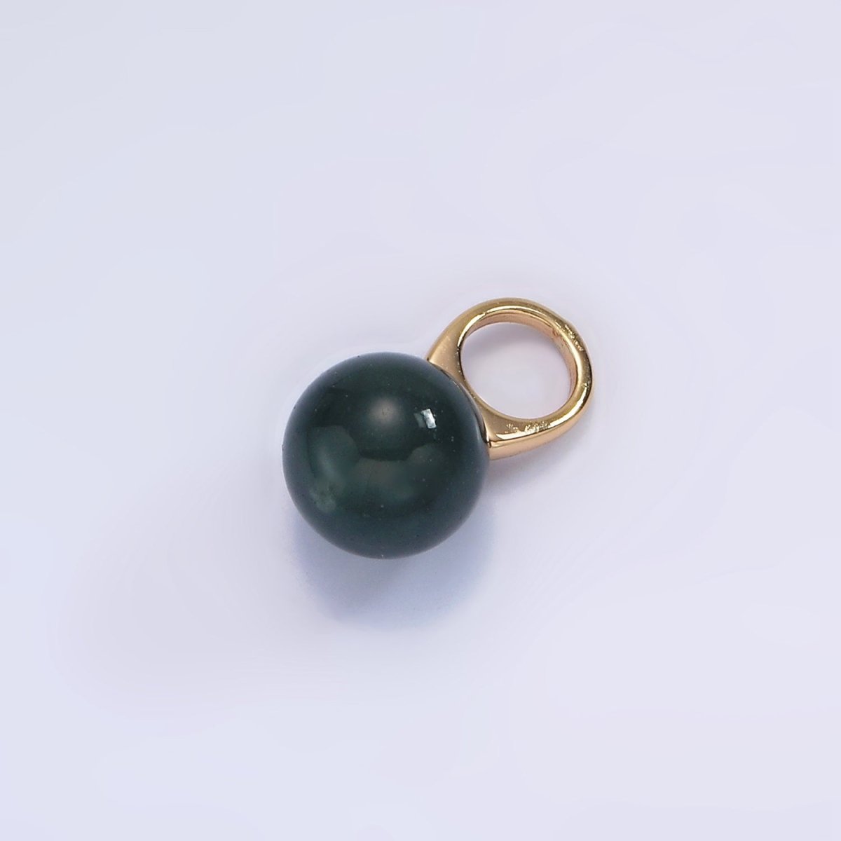 Gold Filled 8mm Round Sphere Ball Natural Gemstone Drop Pendant