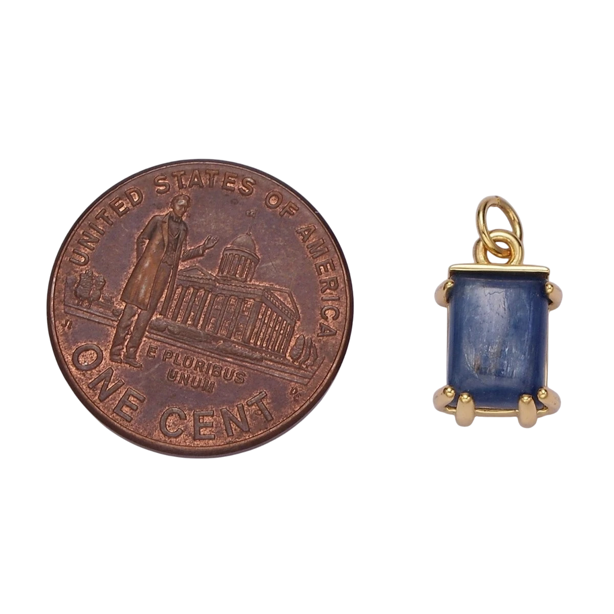 14K Gold Filled Blue Kyanite Rectangular Bezel Charm