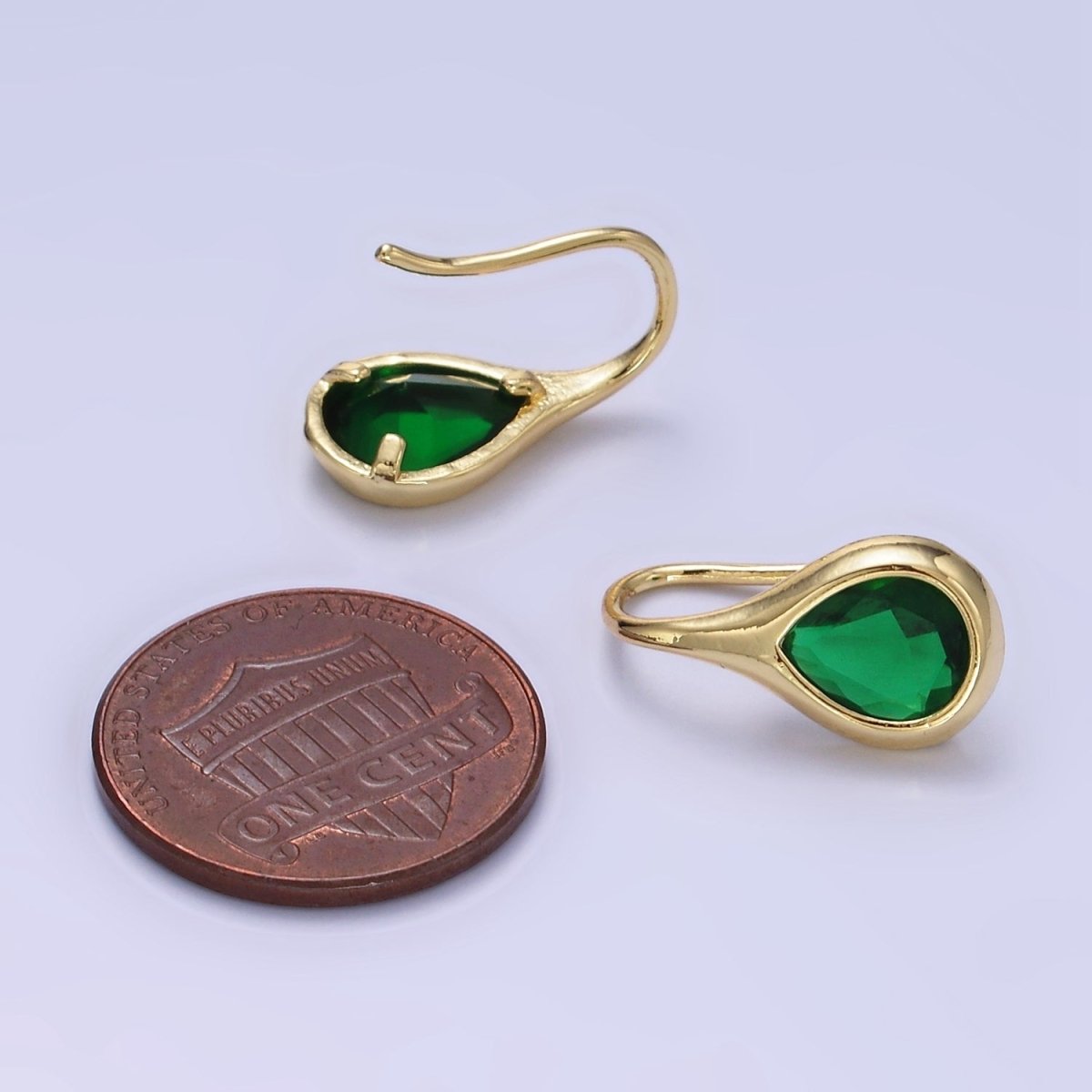 14K Gold Filled Clear CZ Teardrop French Hook Earrings
