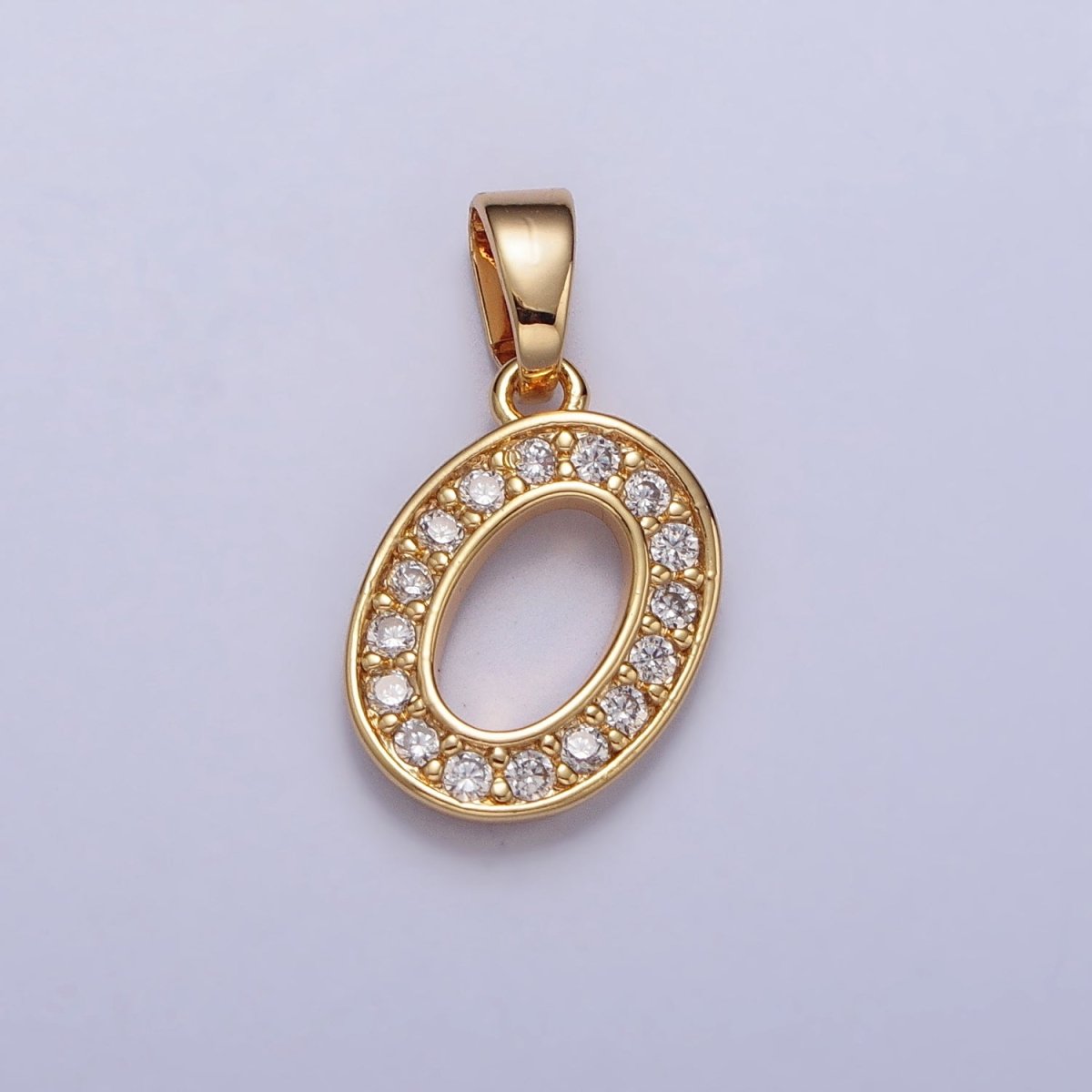 Gold Filled Dainty Initial Letter Script A-Z Micro Pave CZ Personalized Letter Pendant