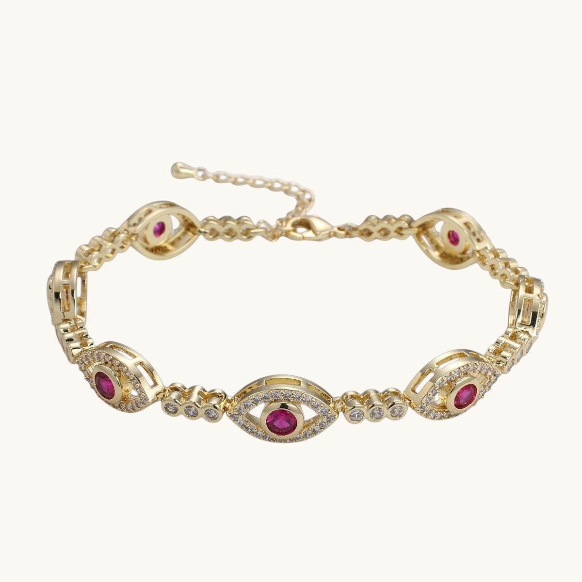 14k Gold Filled Green Evil Eye Bracelet, Blue Pink Eye Protection Bracelet CZ Stacking Bracelet, Amulet Jewelry Gift