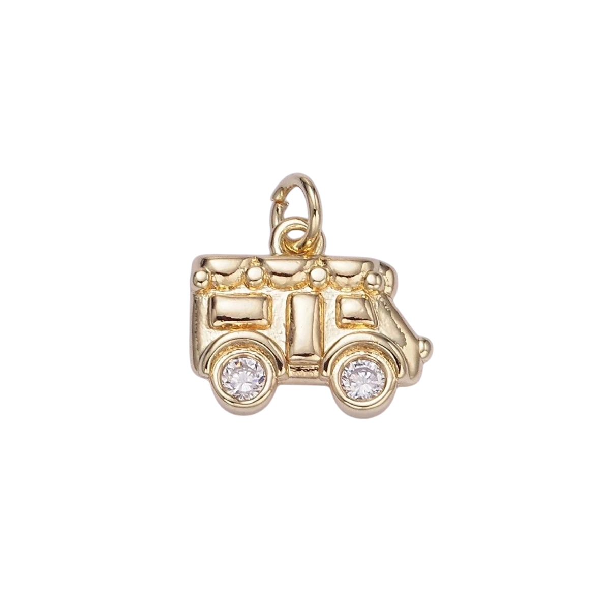 14K Gold Filled 22mm x 12mm Mini Vehicle Caravan Camper Van Charm in Gold or Silver