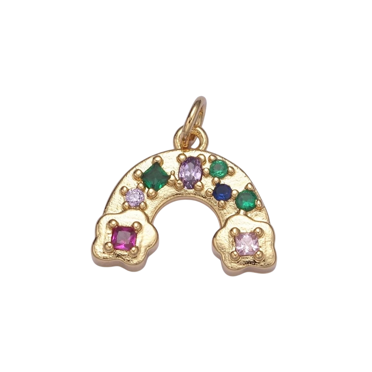 14K Gold Filled Multicolor CZ Rainbow Weather Add-on Charm