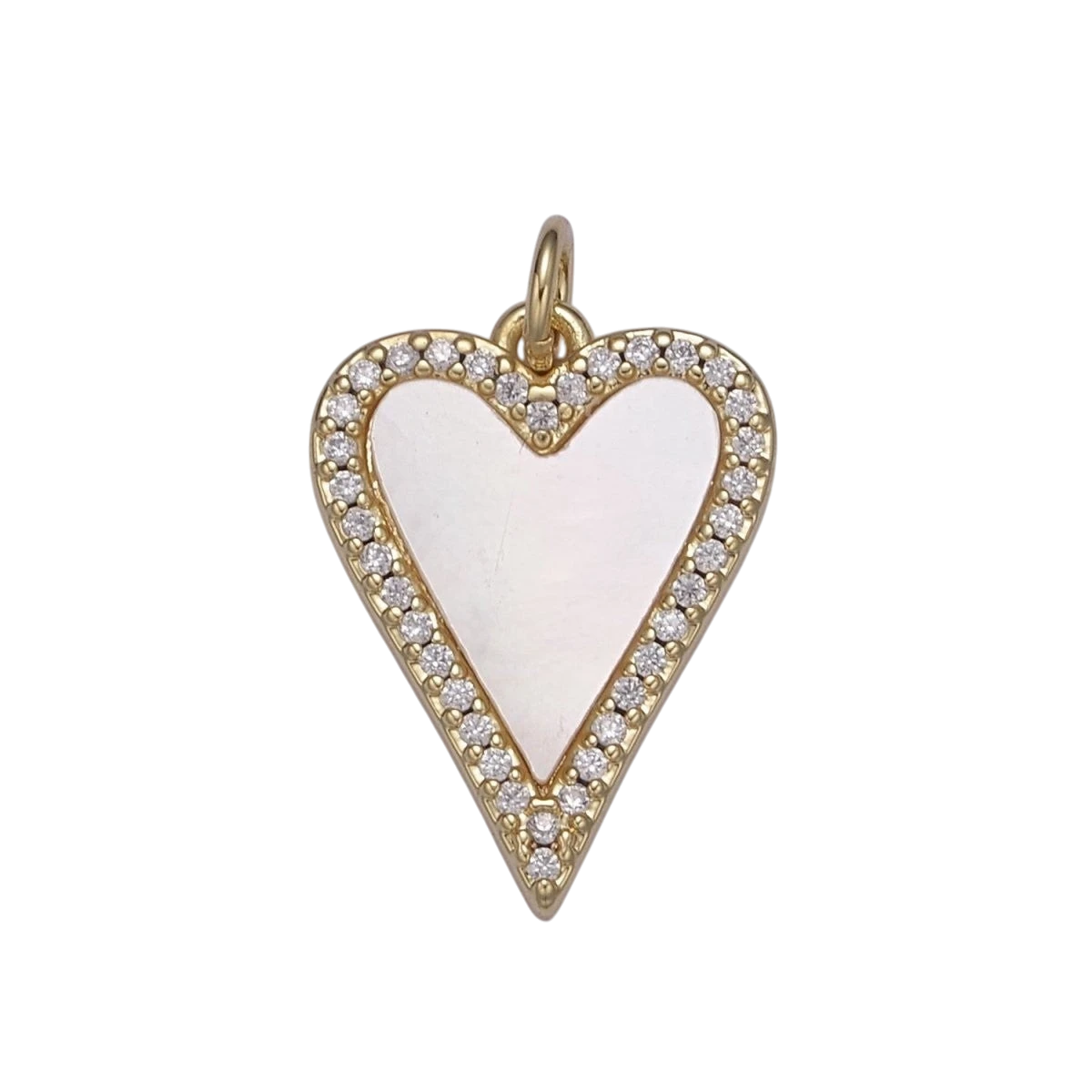 14K Gold Filled Pearl, Tiger Eye, Turquoise Abalone Shell Charm Pendant, Heart Love Charm