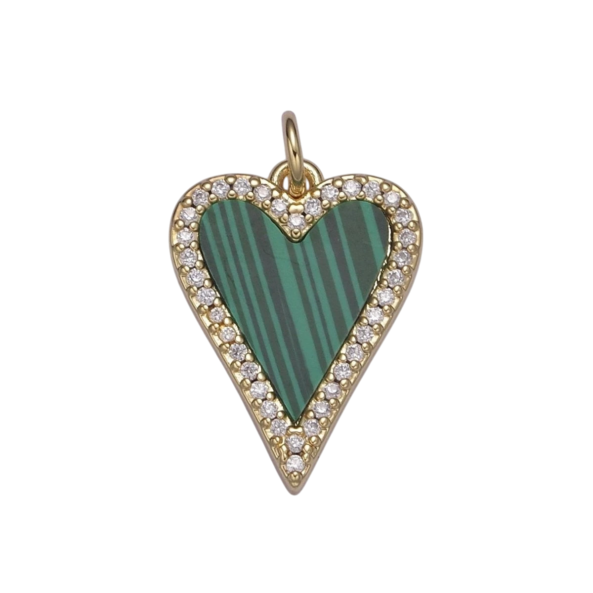 14K Gold Filled Pearl, Tiger Eye, Turquoise Abalone Shell Charm Pendant, Heart Love Charm