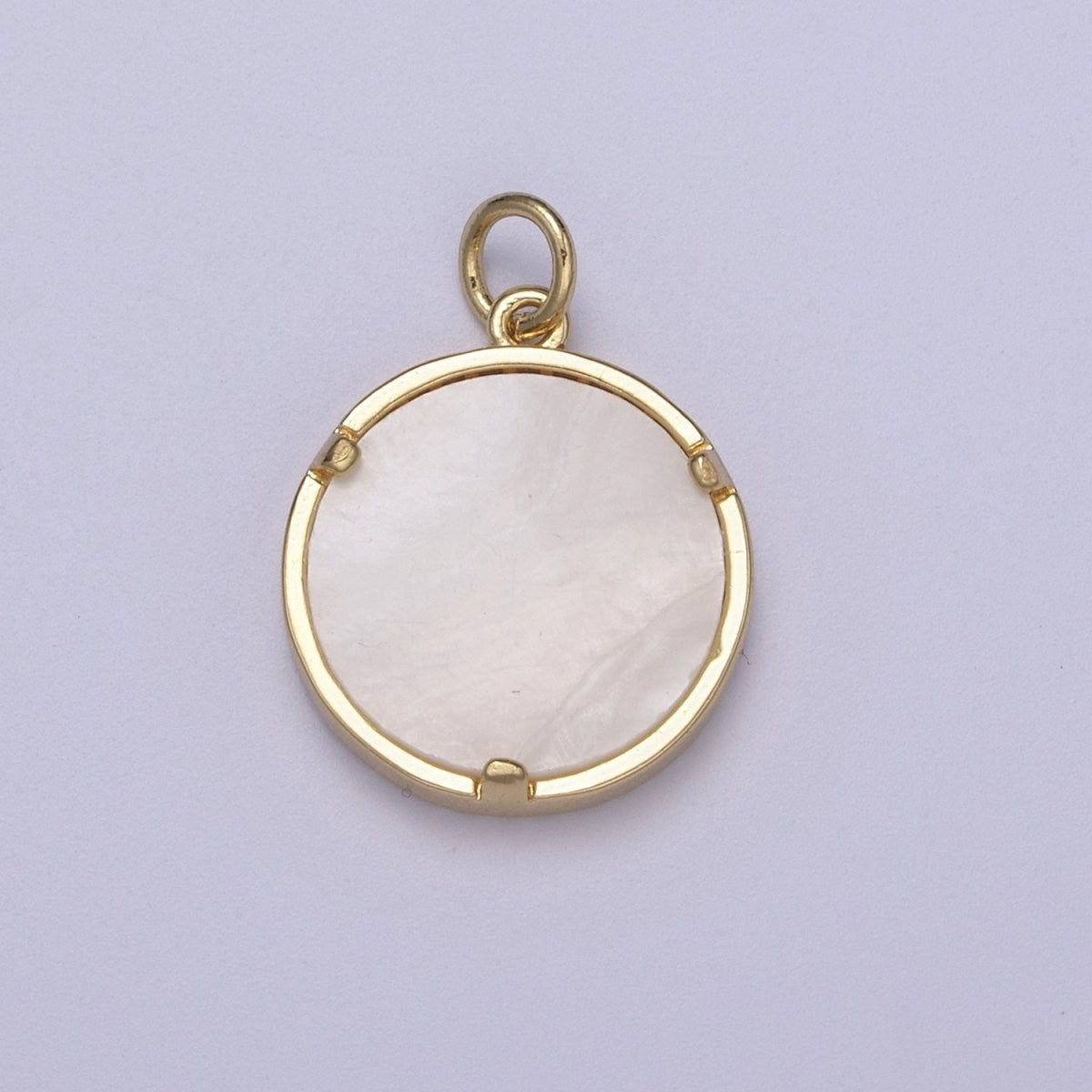 14K Gold Filled St. Benedict CSSML NDSMD Cross Micro Paved Shell Pearl Charm