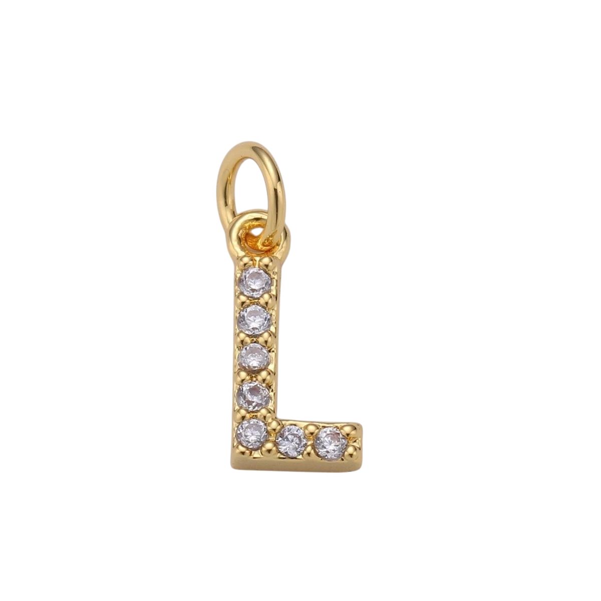 Tiny 14k Gold Filled 11mm CZ Initial Letter Alphabet Micro Pave Charm Dainty Gold Cubic Pendant Charm