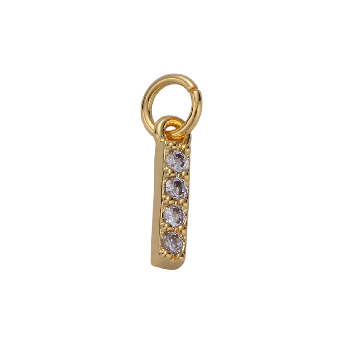 Tiny 14k Gold Filled 11mm CZ Initial Letter Alphabet Micro Pave Charm Dainty Gold Cubic Pendant Charm