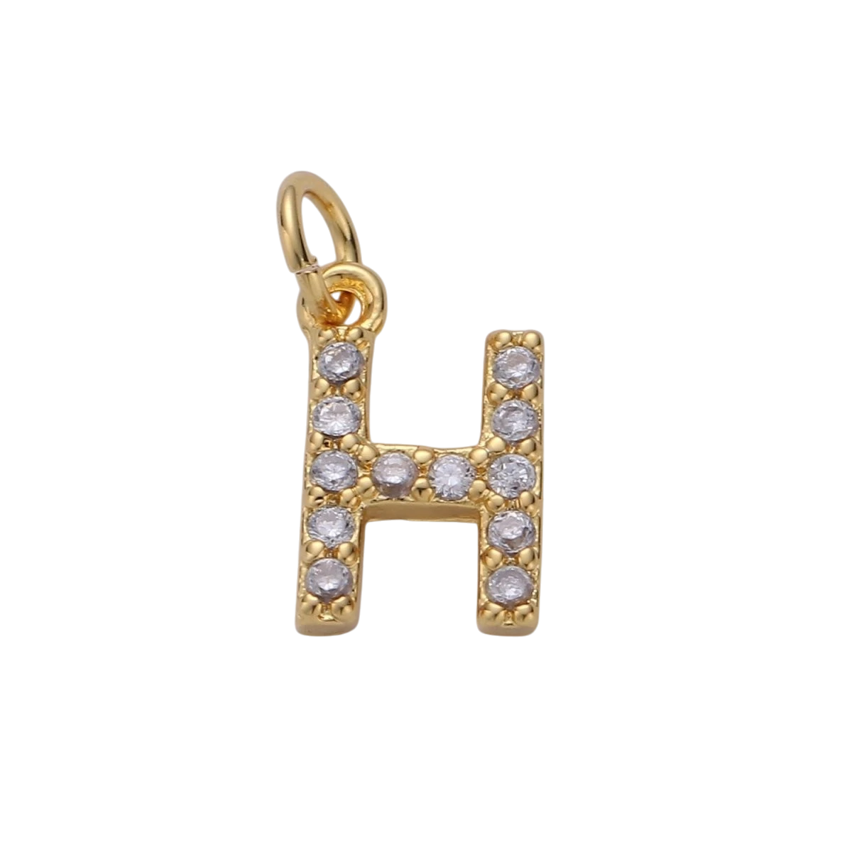 Tiny 14k Gold Filled 11mm CZ Initial Letter Alphabet Micro Pave Charm Dainty Gold Cubic Pendant Charm