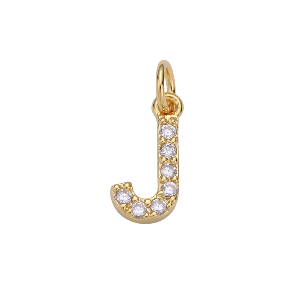 Tiny 14k Gold Filled 11mm CZ Initial Letter Alphabet Micro Pave Charm Dainty Gold Cubic Pendant Charm