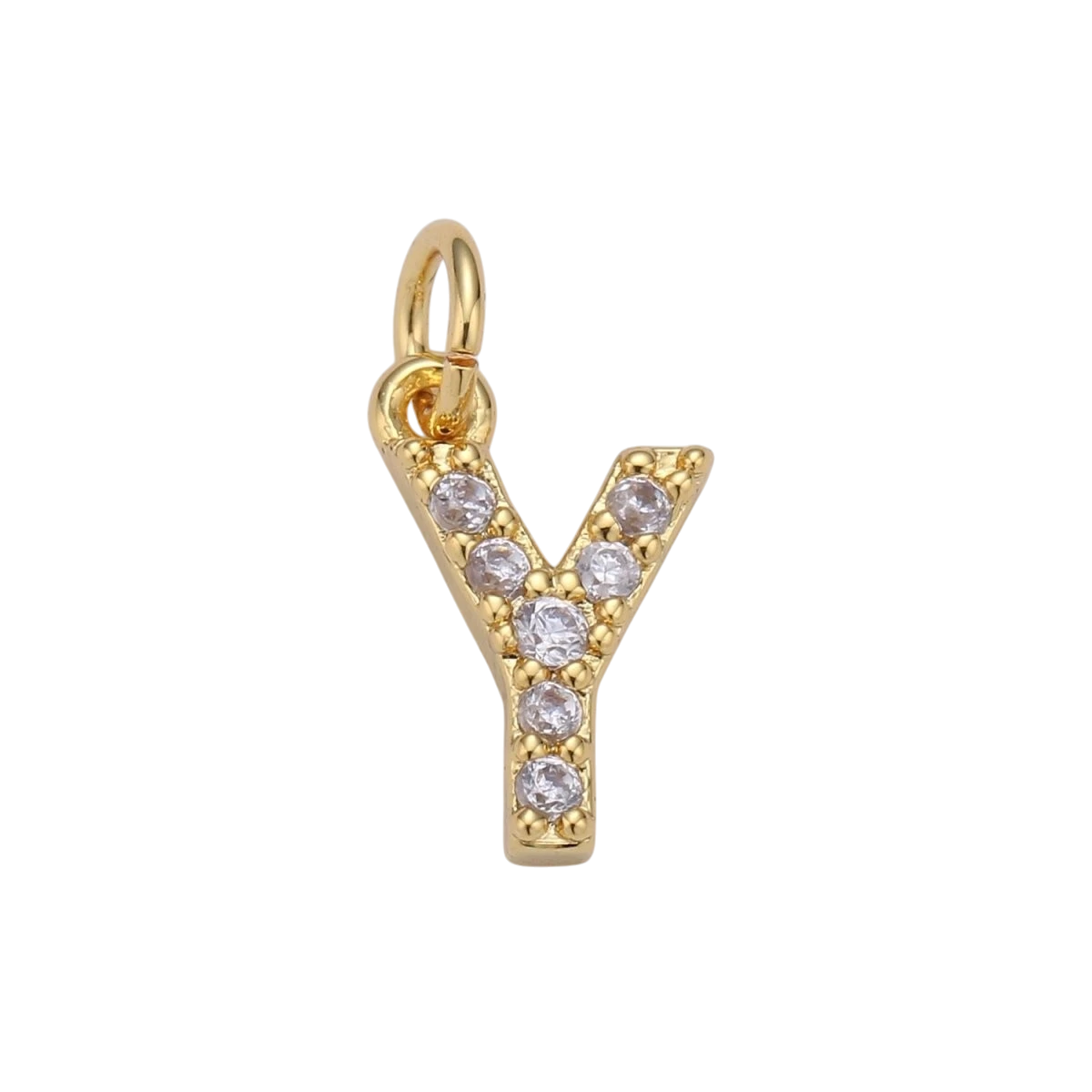 Tiny 14k Gold Filled 11mm CZ Initial Letter Alphabet Micro Pave Charm Dainty Gold Cubic Pendant Charm