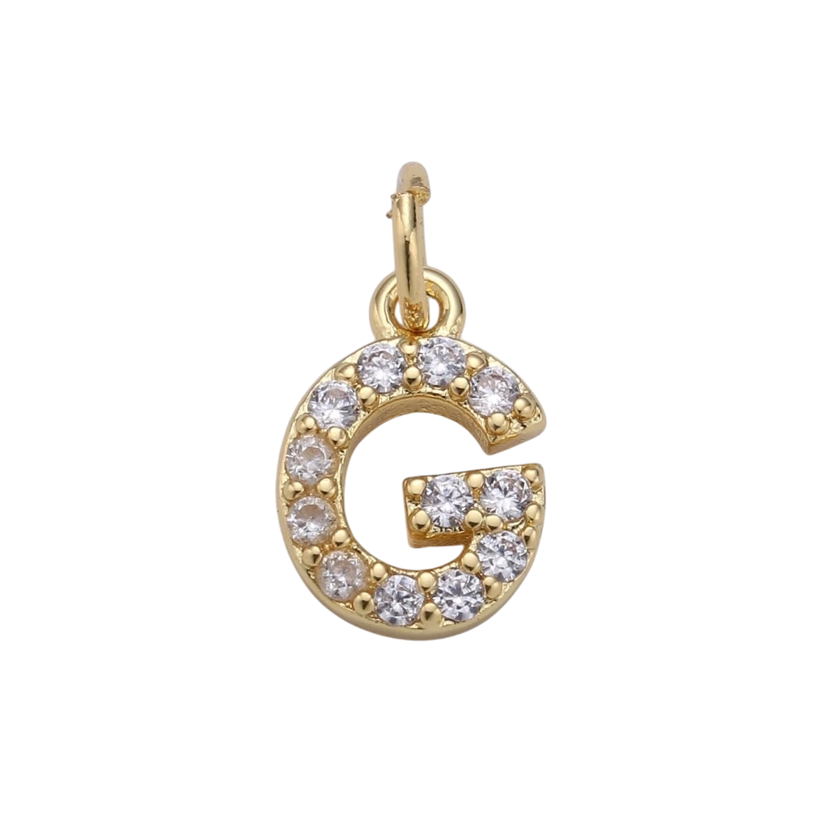 Tiny 14k Gold Filled 11mm CZ Initial Letter Alphabet Micro Pave Charm Dainty Gold Cubic Pendant Charm