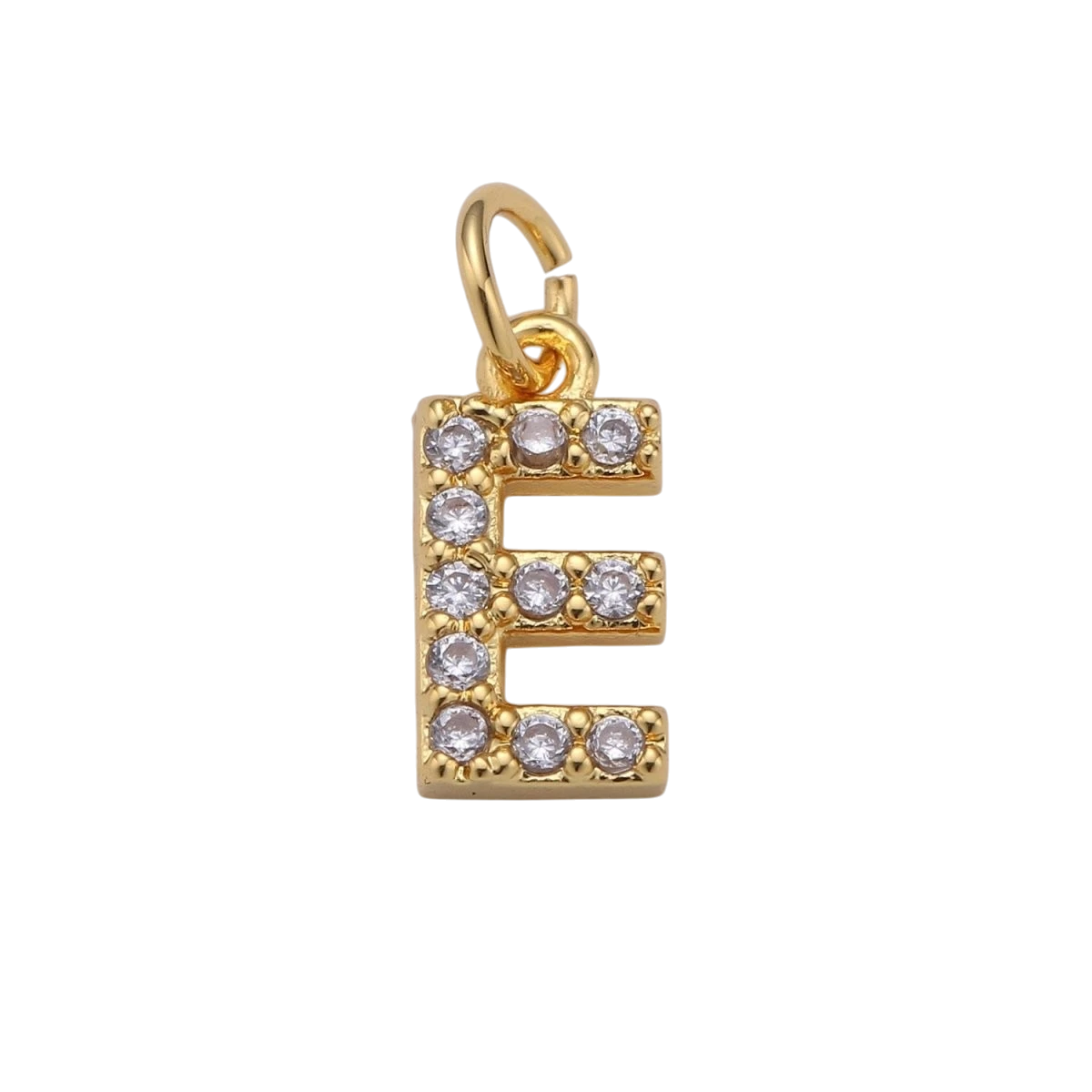 Tiny 14k Gold Filled 11mm CZ Initial Letter Alphabet Micro Pave Charm Dainty Gold Cubic Pendant Charm