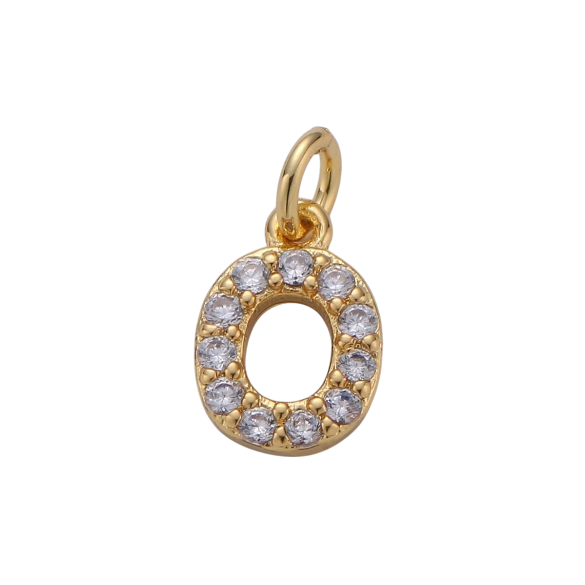 Tiny 14k Gold Filled 11mm CZ Initial Letter Alphabet Micro Pave Charm Dainty Gold Cubic Pendant Charm