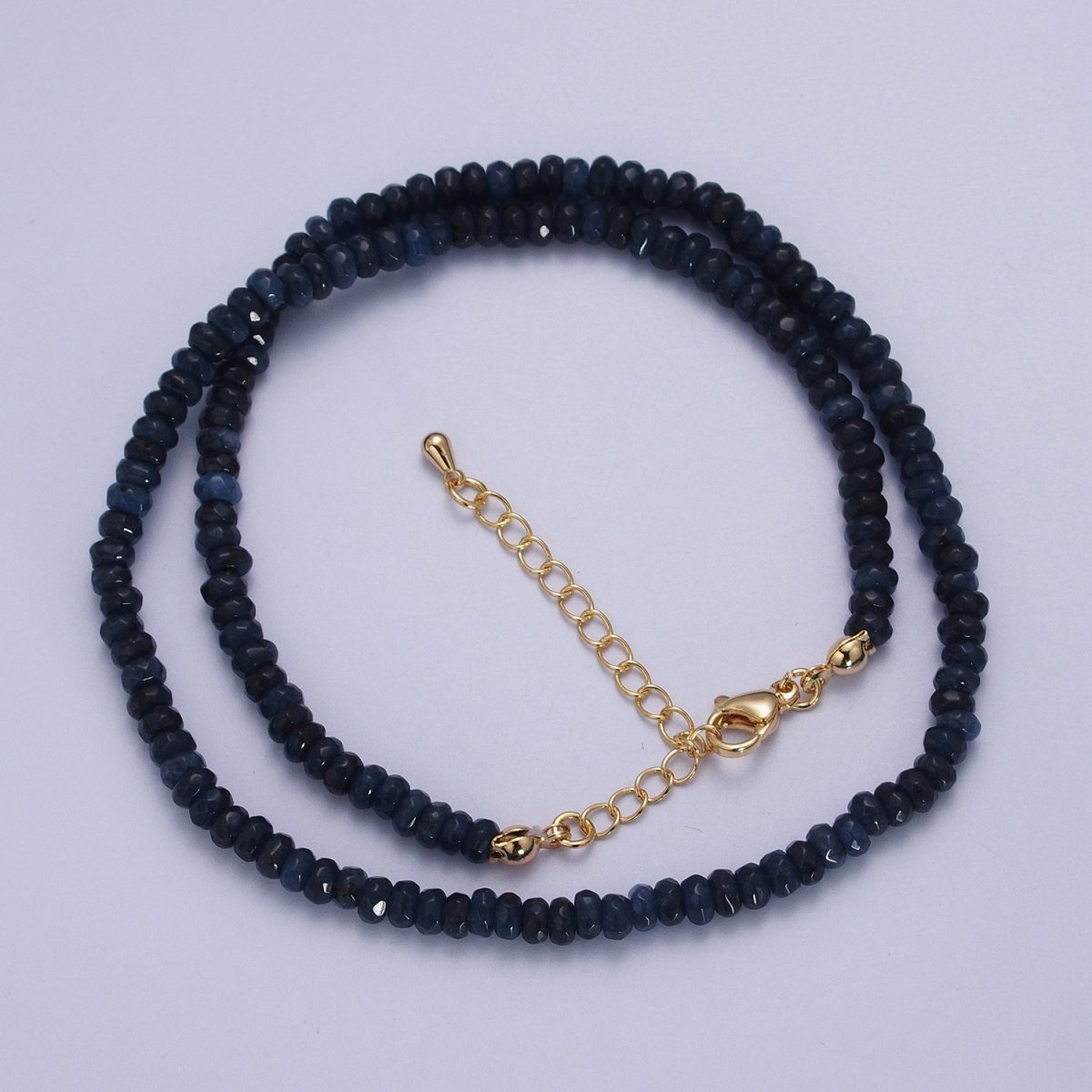 Gorgeous 16 Inch Rondelle 5mm Natural Stone Beaded Handmade Necklace
