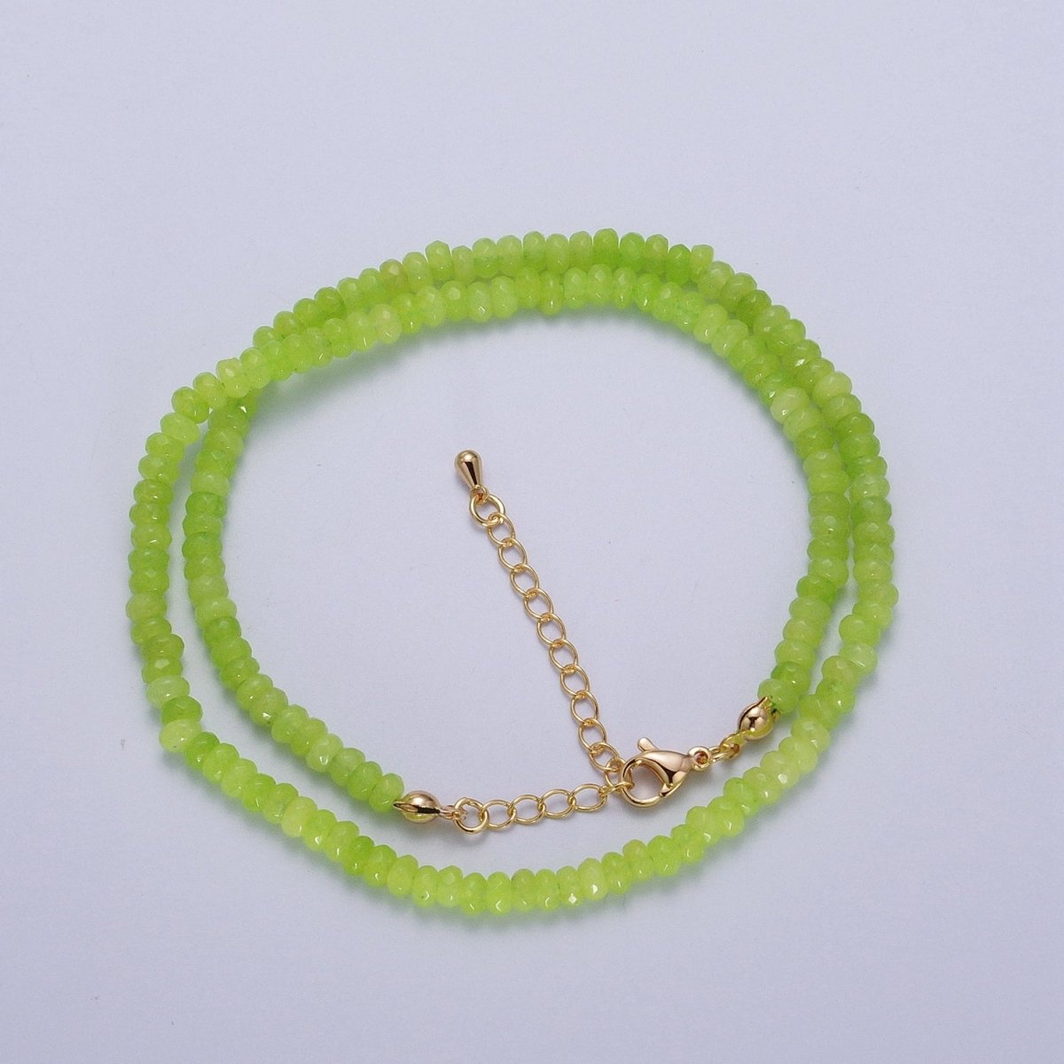Gorgeous 16 Inch Rondelle 5mm Natural Stone Beaded Handmade Necklace