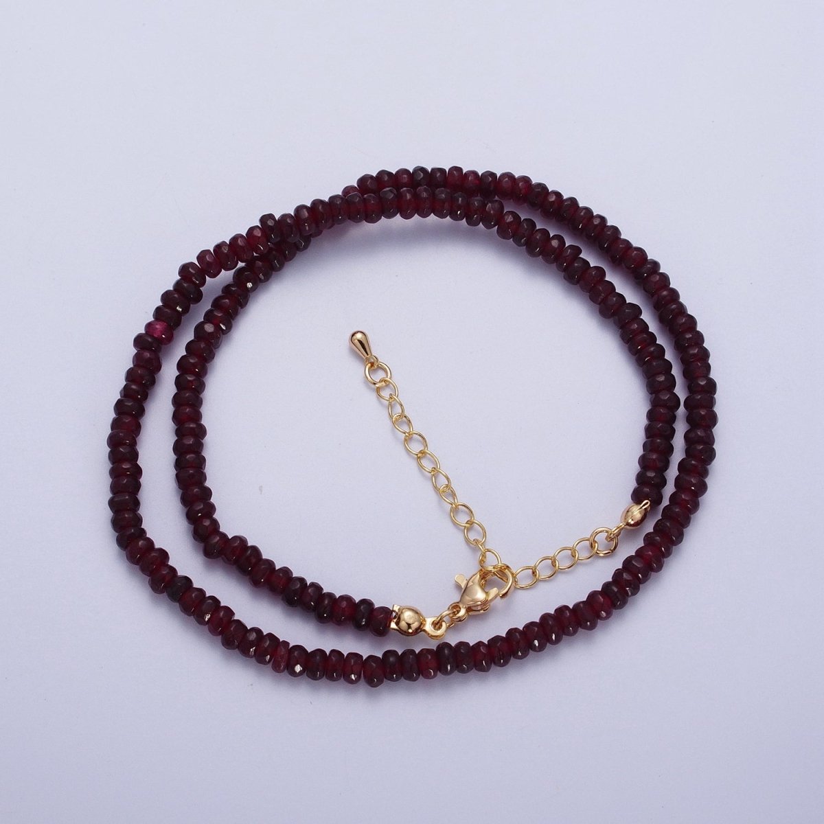 Gorgeous 16 Inch Rondelle 5mm Natural Stone Beaded Handmade Necklace