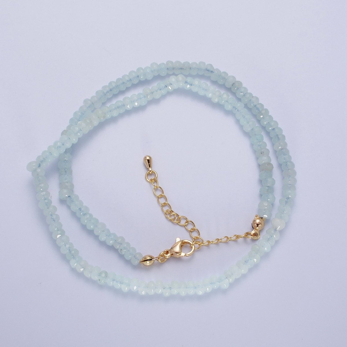 Gorgeous 16 Inch Rondelle 5mm Natural Stone Beaded Handmade Necklace