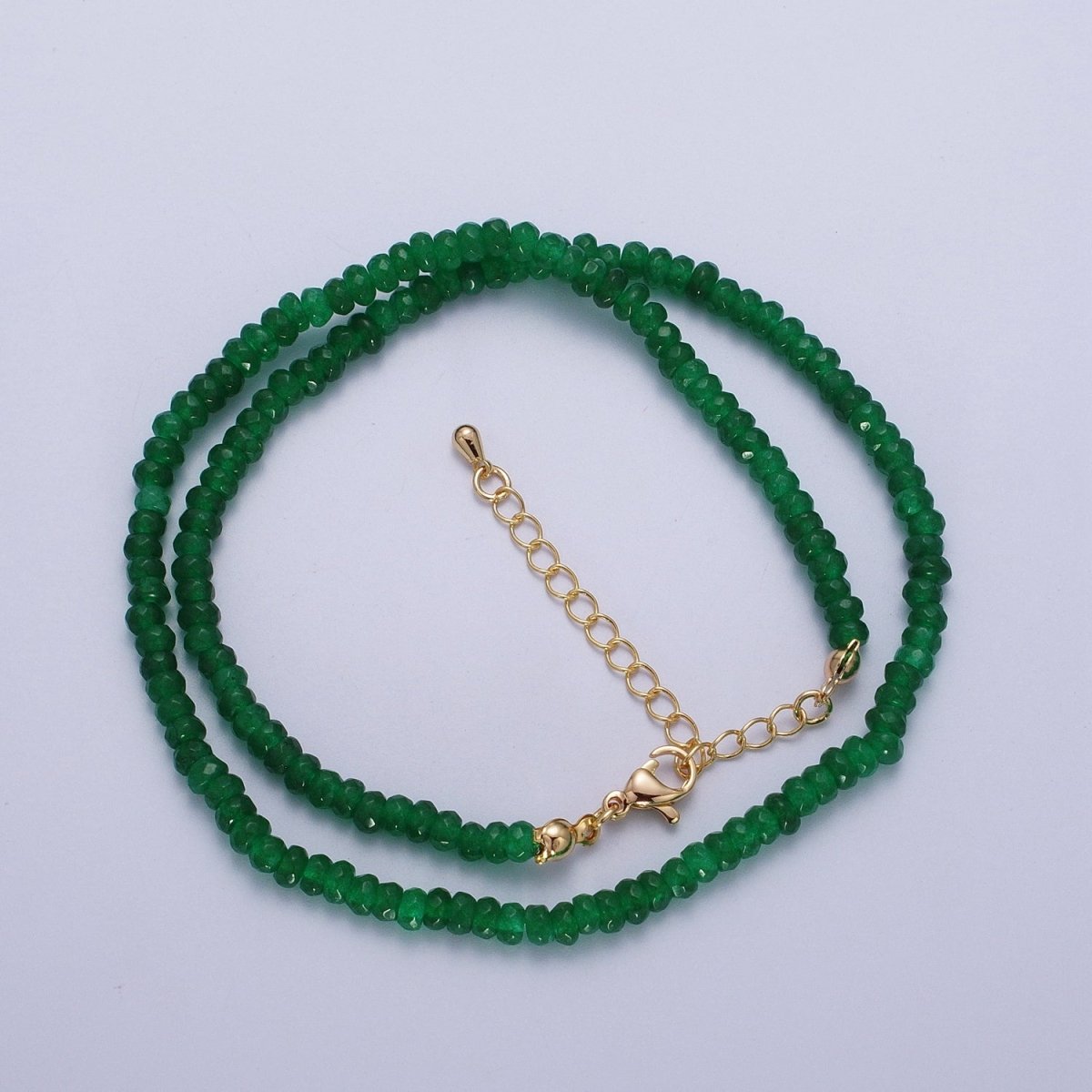 Gorgeous 16 Inch Rondelle 5mm Natural Stone Beaded Handmade Necklace