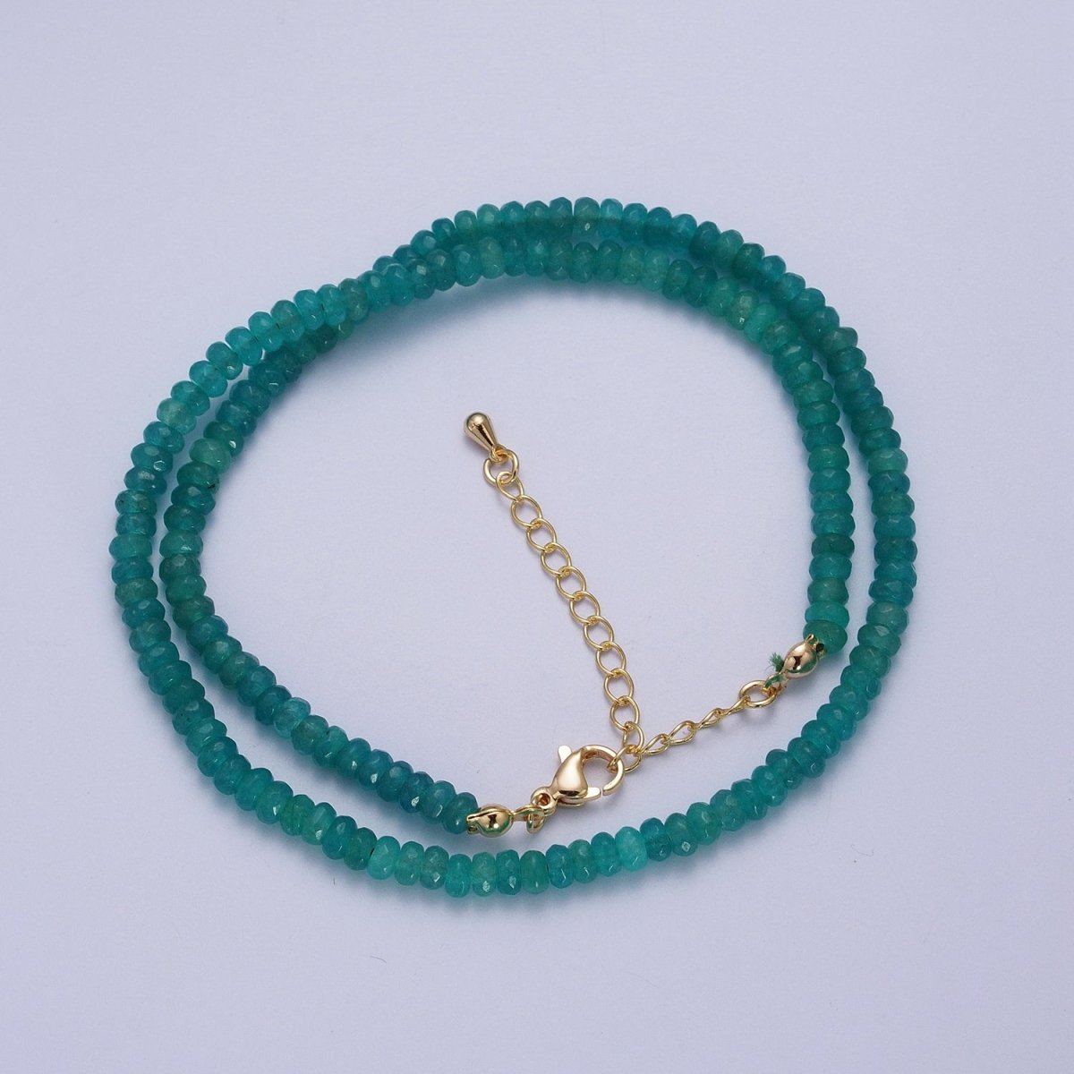 Gorgeous 16 Inch Rondelle 5mm Natural Stone Beaded Handmade Necklace