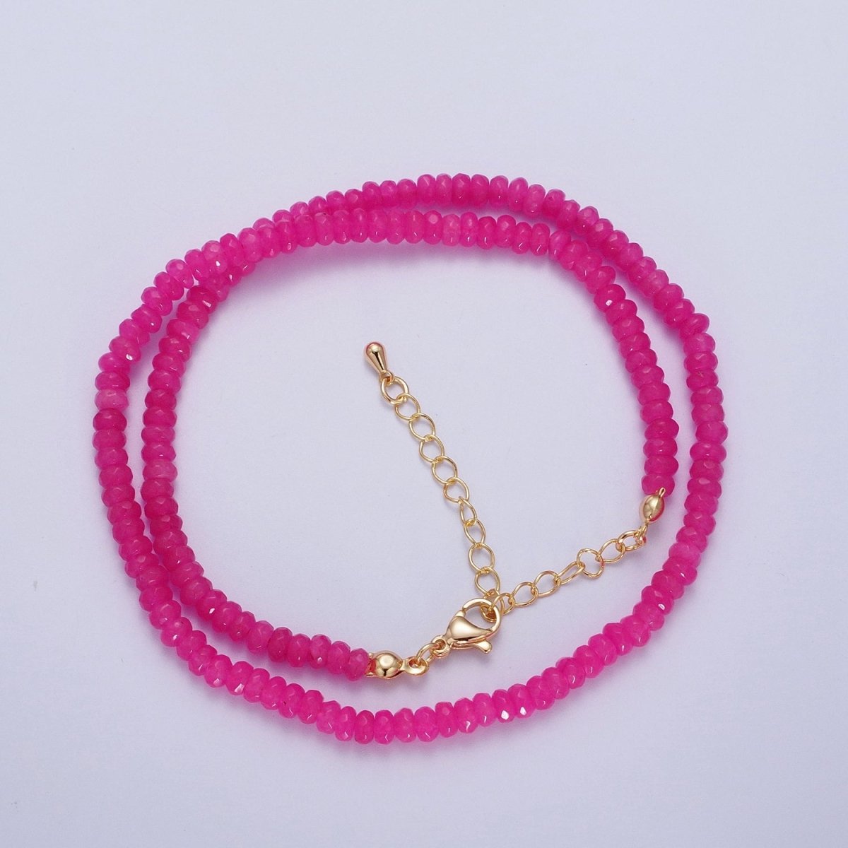 Gorgeous 16 Inch Rondelle 5mm Natural Stone Beaded Handmade Necklace