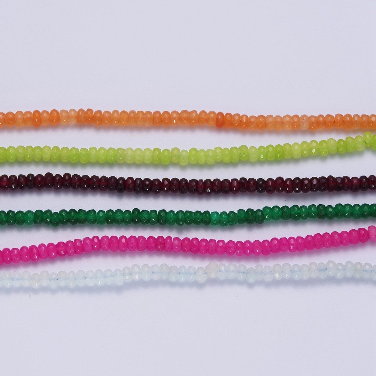 Gorgeous 16 Inch Rondelle 5mm Natural Stone Beaded Handmade Necklace