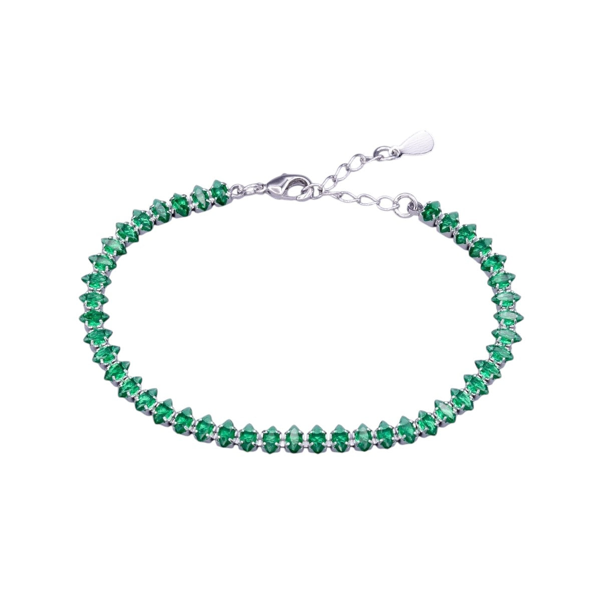 16K Gold Filled 5mm Clear, Green, Black & White, Black, Pink CZ Marquise Tennis Bracelet 6.5 Inches