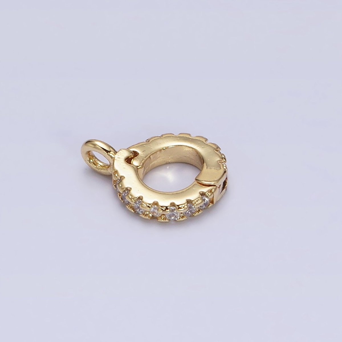Gold-Filled Micro Paved CZ Removable Interchangeable Bail Charm Holder Spacer