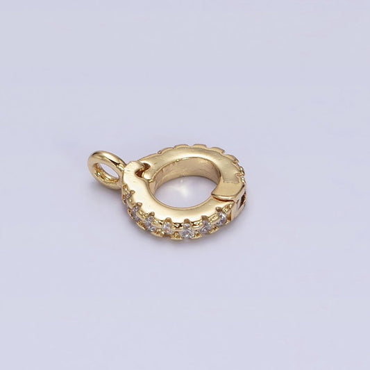 Gold-Filled Micro Paved CZ Removable Interchangeable Bail Charm Holder Spacer