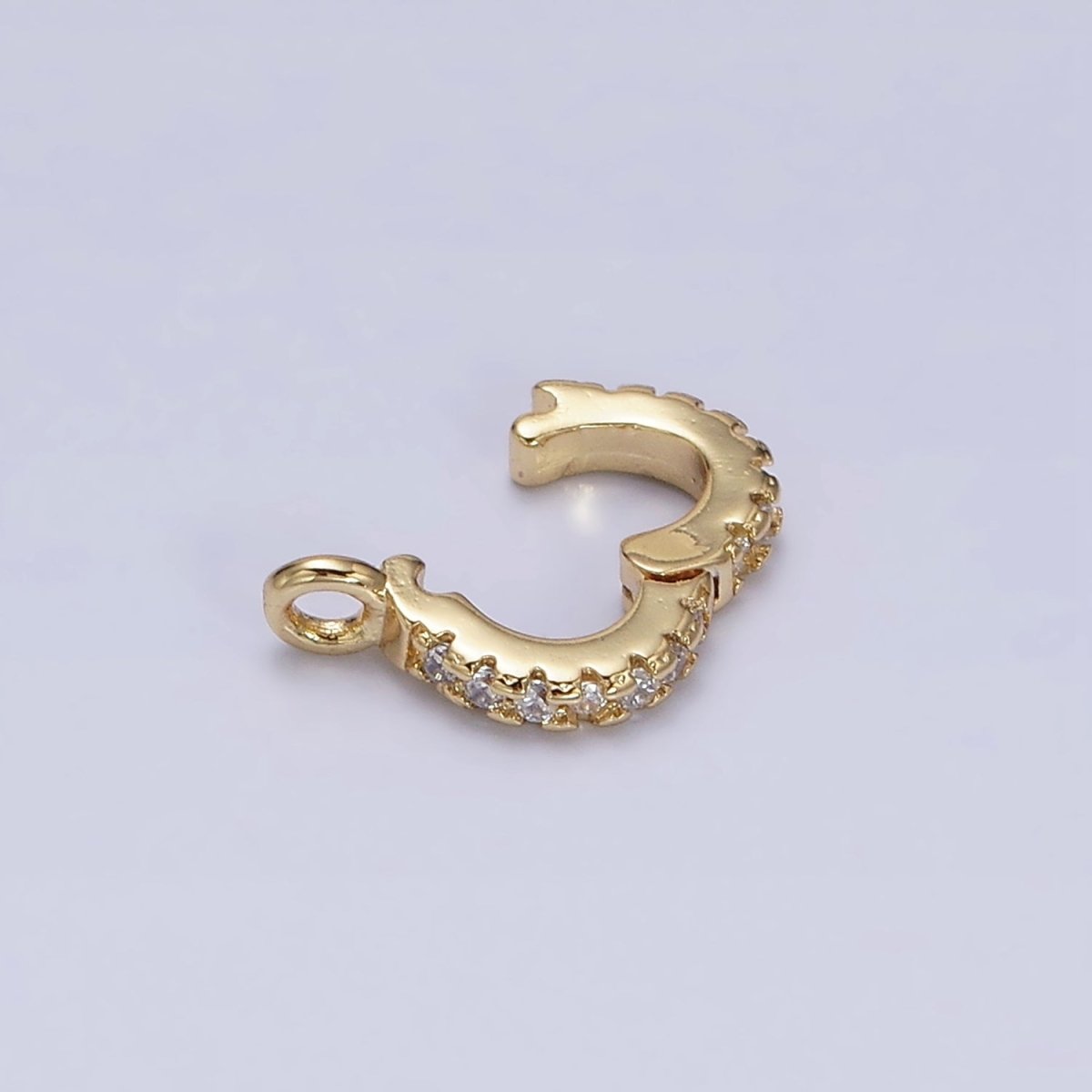 Gold-Filled Micro Paved CZ Removable Interchangeable Bail Charm Holder Spacer