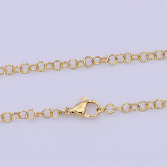 Simple Everyday 17" Gold Filled Layering Chain Necklace with Lobster Clasp