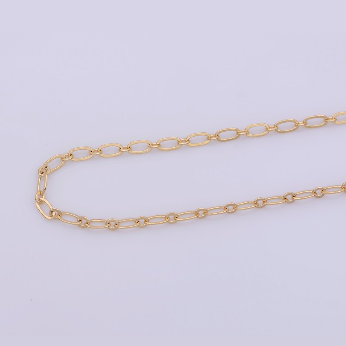 Dainty 17.5 Inch Rolo 2.5mm Chain Necklace 18K Gold-Plated Rolo Chain Necklace w/ Spring Ring Clasp