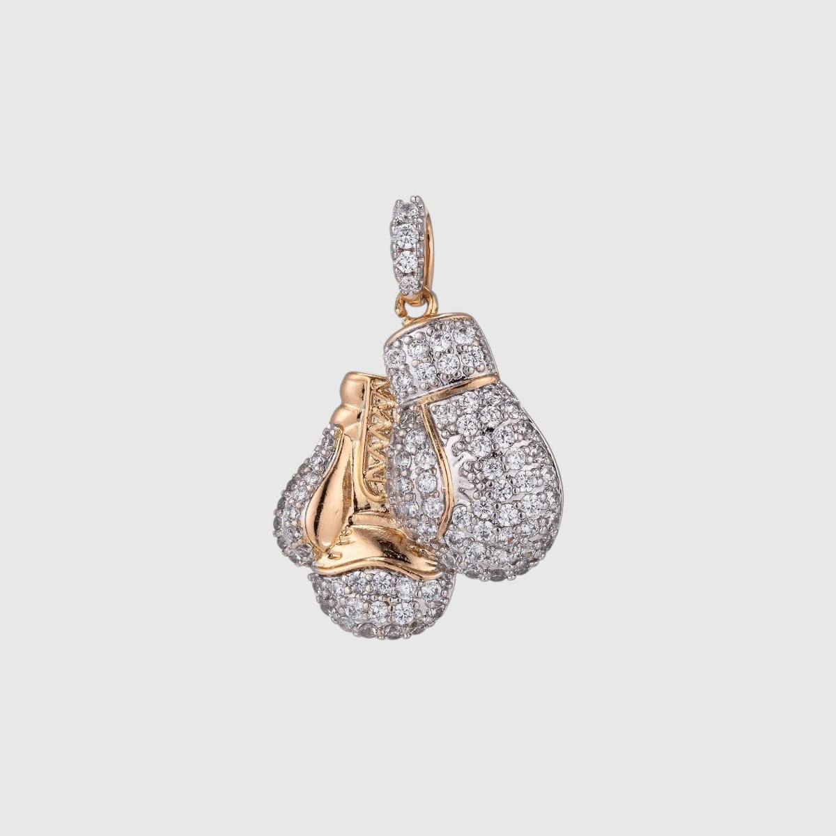 18k Gold-Filled 28mm Boxing Gloves Pendant Boxer Micro Pave CZ Boxing Gloves Sport Champion