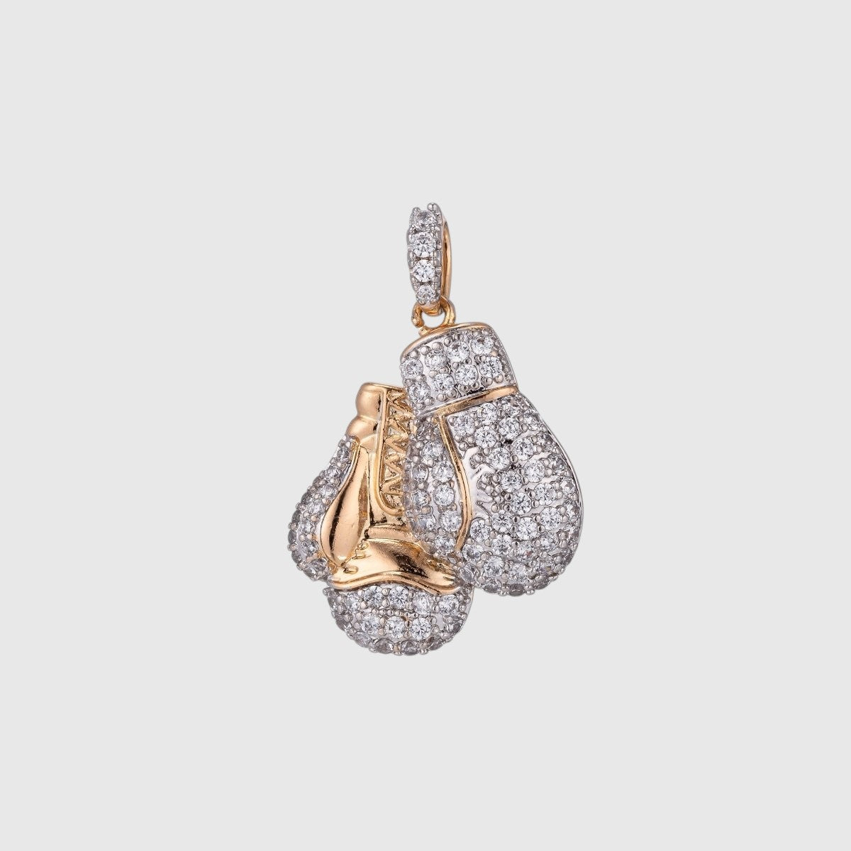 18k Gold-Filled 28mm Boxing Gloves Pendant Boxer Micro Pave CZ Boxing Gloves Sport Champion