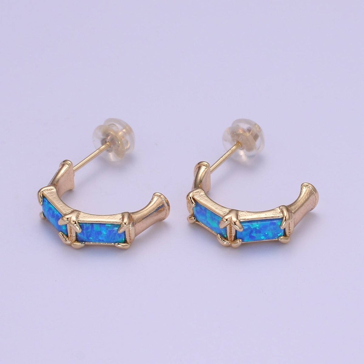 Beautiful Everyday 20mm Hoop Minimalist Opal Hoop Earrings 18k Gold-Filled Earring Pink Blue White Opal Dainty Hoop Earrings