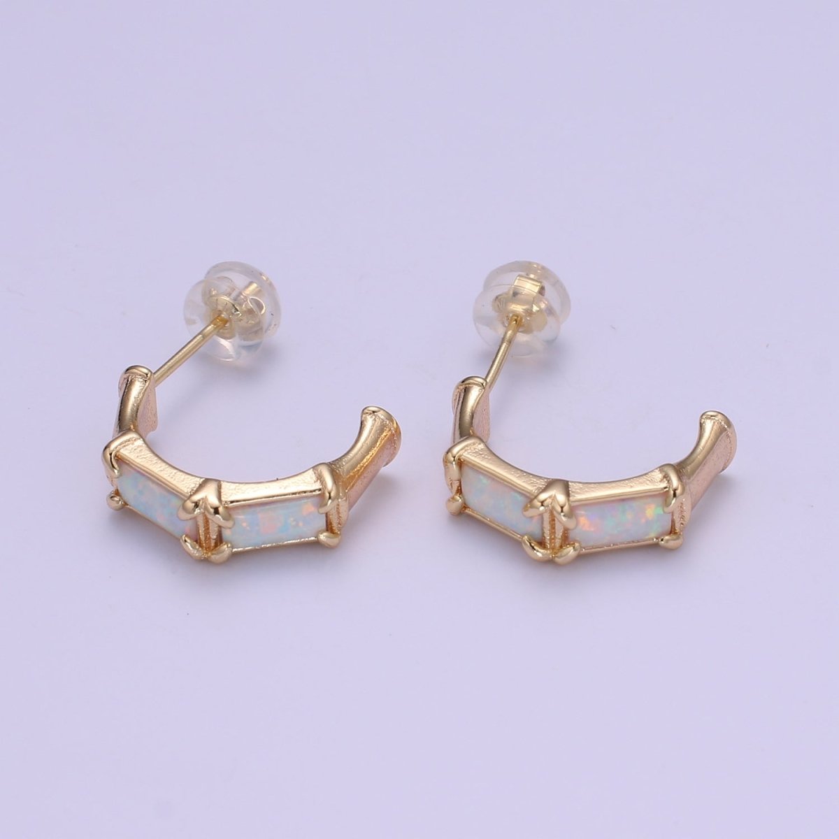 Beautiful Everyday 20mm Hoop Minimalist Opal Hoop Earrings 18k Gold-Filled Earring Pink Blue White Opal Dainty Hoop Earrings