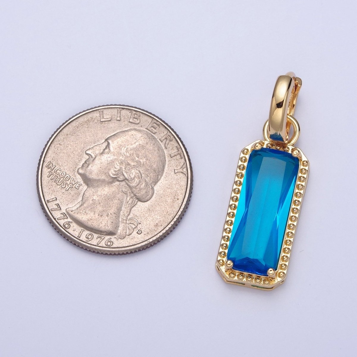 24K Gold Filled Baguette Huggie Hoop, Multicolor CZ Gold Beaded Cocktail Earrings